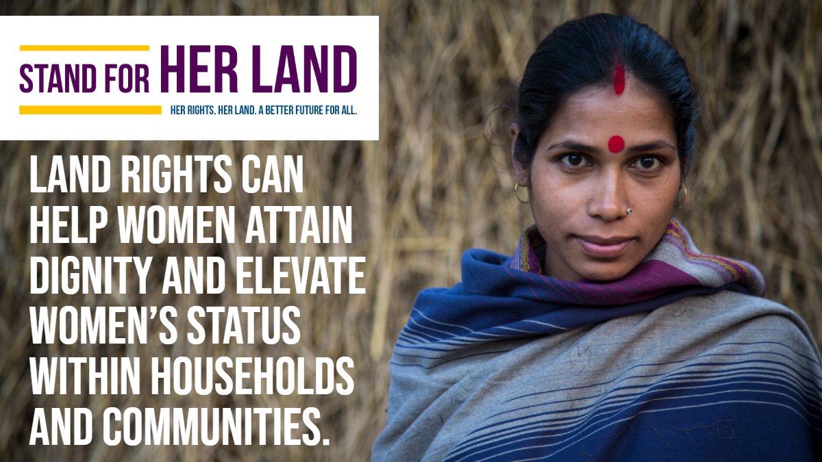 Introducing @Stand4HerLand, the global campaign to help all women realize land rights in their daily lives. Her Land. Her Rights. A Better Future For All. Learn more at stand4herland.org #Stand4HerLand #WomensLand #landconf2019