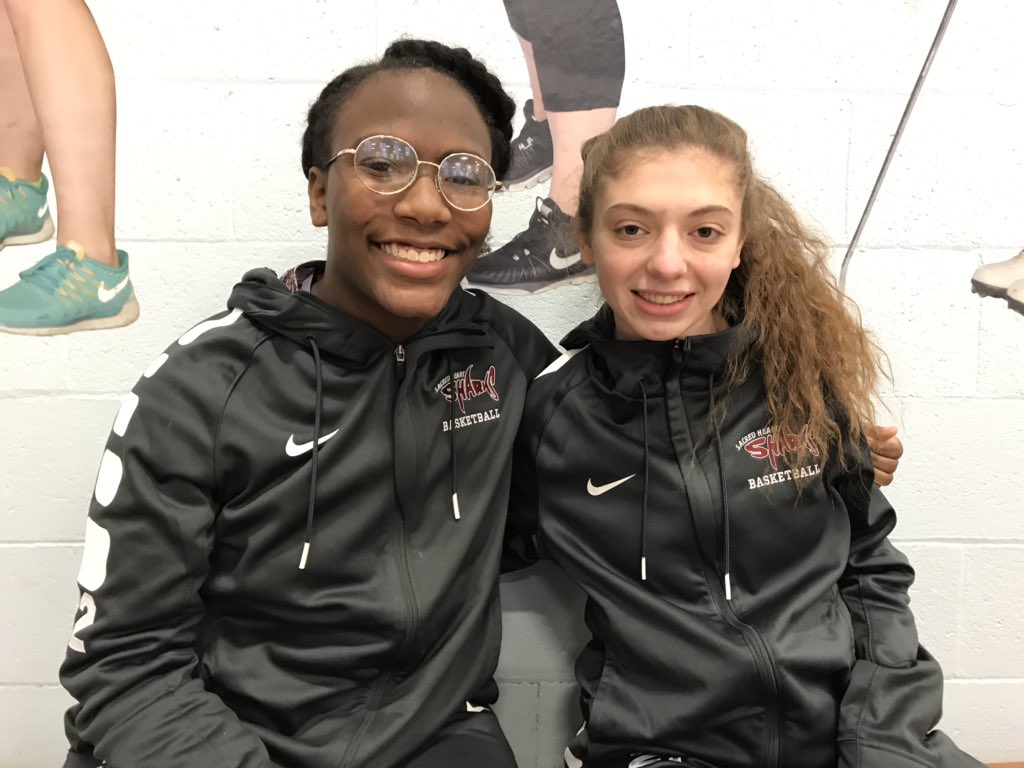 SHAathletics's tweet photo. At Saturday’s Catholic vs. Public All Star Basketball game, Erin Hardick and Josh-Lynne Jenifer represented SHA. Erin won the Sportsmanship award! https://t.co/IjGs0wrGYJ