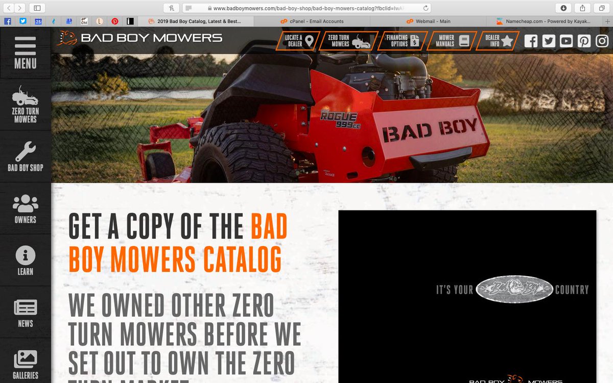 Click below to request the Bad Boy Mowers and accessories catalog, or come by Chauvin Bros. to get set the wheels in motion towards owning your new BIG BEAUTIFUL BAD BOY MOWER! badboymowers.com/bad-boy-shop/b…