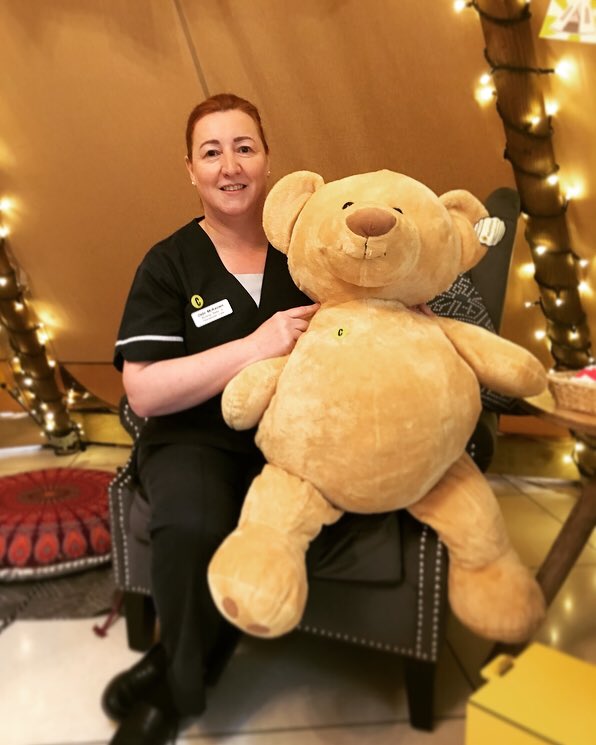 OurHospCharity's tweet photo. We will miss you Seamus McCuddle, but we know the @South_Tees_TCVs team will look after you! Enjoy your new home in the @Camerados_org TeePee #jamescookhospital @SouthTees #humanhospitals #steesteepee #Middlesbrough #steesstaff ❤️ https://t.co/2XaUYIAdjt