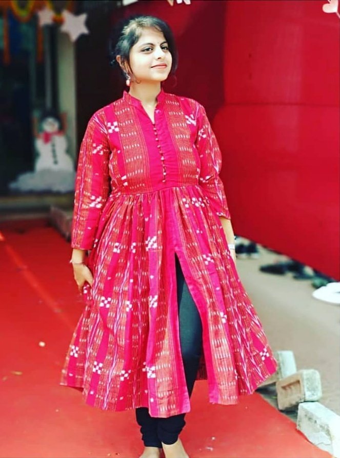 Deepshikha on Instagram: “SOLD #Anarkhali #Black #Brown #hyderabad  #Designercollection #Indianwear #Colo… | Kalamkari dresses, Long dress  design, Dress neck designs