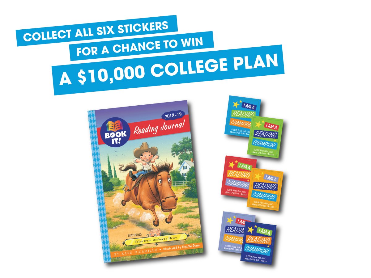 Did your child complete all six months and collect all six stickers? Don't forget to enter for a chance to win a $10,000 college scholarship! Ensure your entry form is postmarked by May 1, 2019 and received by May 15, 2019. Visit bookitprogram.com/readinggiveaway for more information.