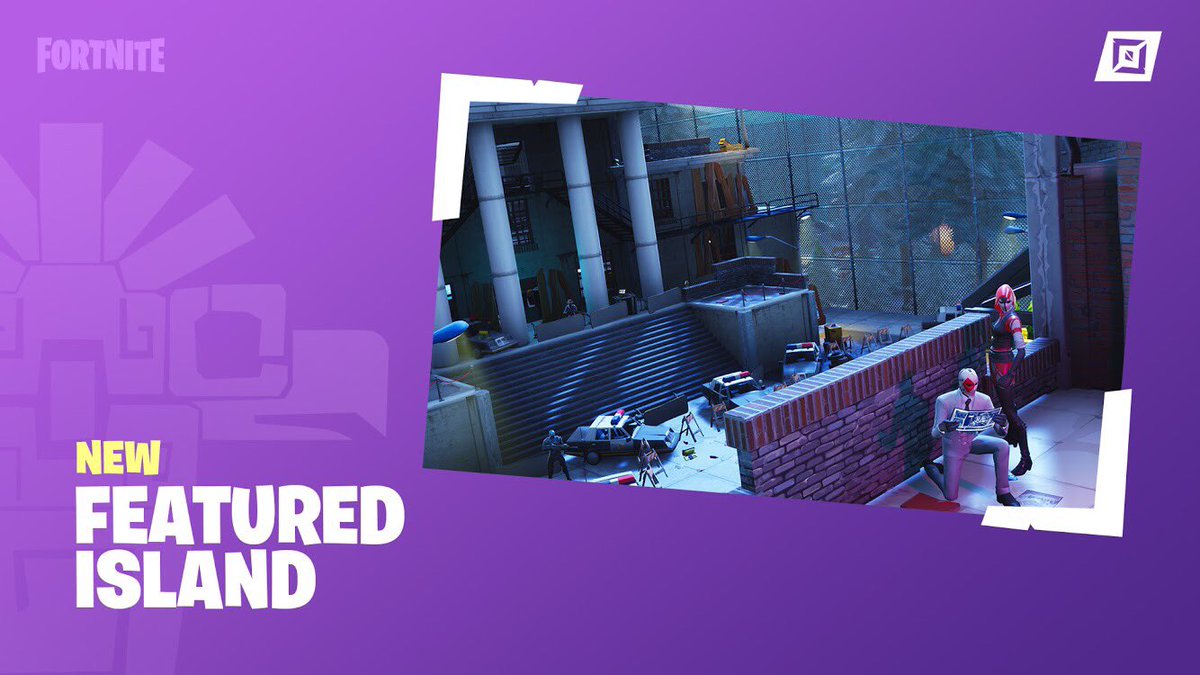 Fortnite's tweet image. Pull off the heist or stop it in The Big Coup: Bank Robbery by Prudiz! 🚓

#FortniteCreative Island Code: 9266-2621-8821