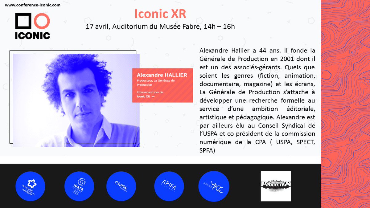 Iconic_Conf's tweet photo. @alhallier fait partie des intervenants présents à #Micc19 @Iconic_Conf XR ! La conférence aura lieu le 17 avril à 14h à l'Auditorium du Musée Fabre.

@luc_reder @Montpellier3m @IDATEDigiWorld @ChuckProd @Apifa_Oc @laGdP https://t.co/GWNmQqOTd0