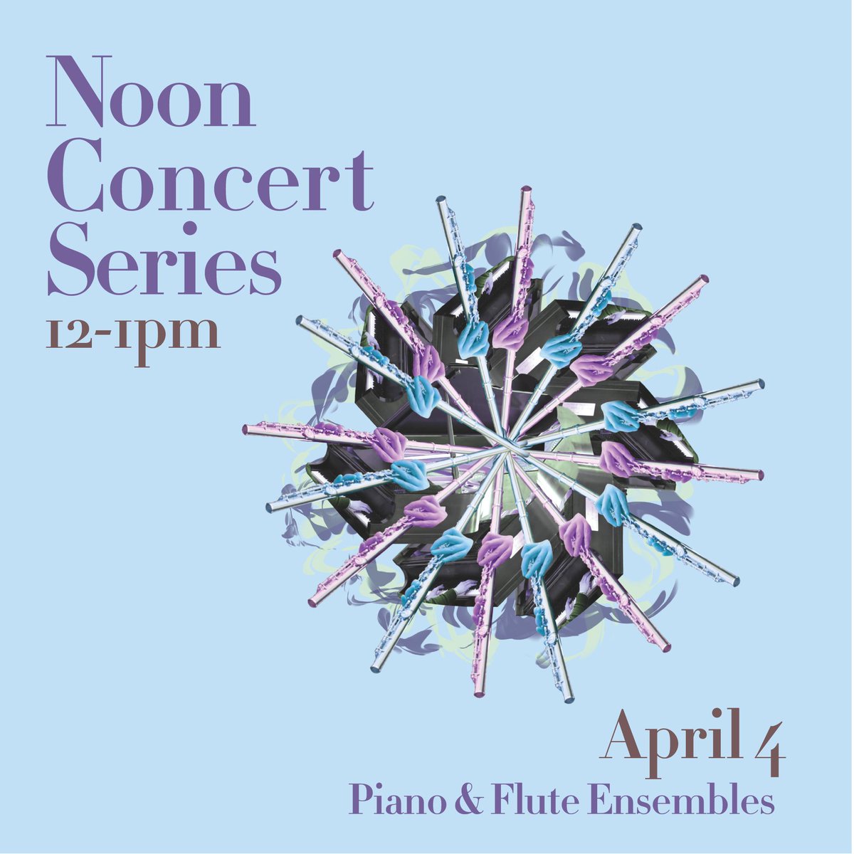 OkStateLibrary's tweet photo. Bring your friends and your lunch to the Browsing Room on April 4 for #NoonConcert. @OKStateMusic students will perform piano favorites and flute ensembles. https://t.co/vNGPjbwRiv