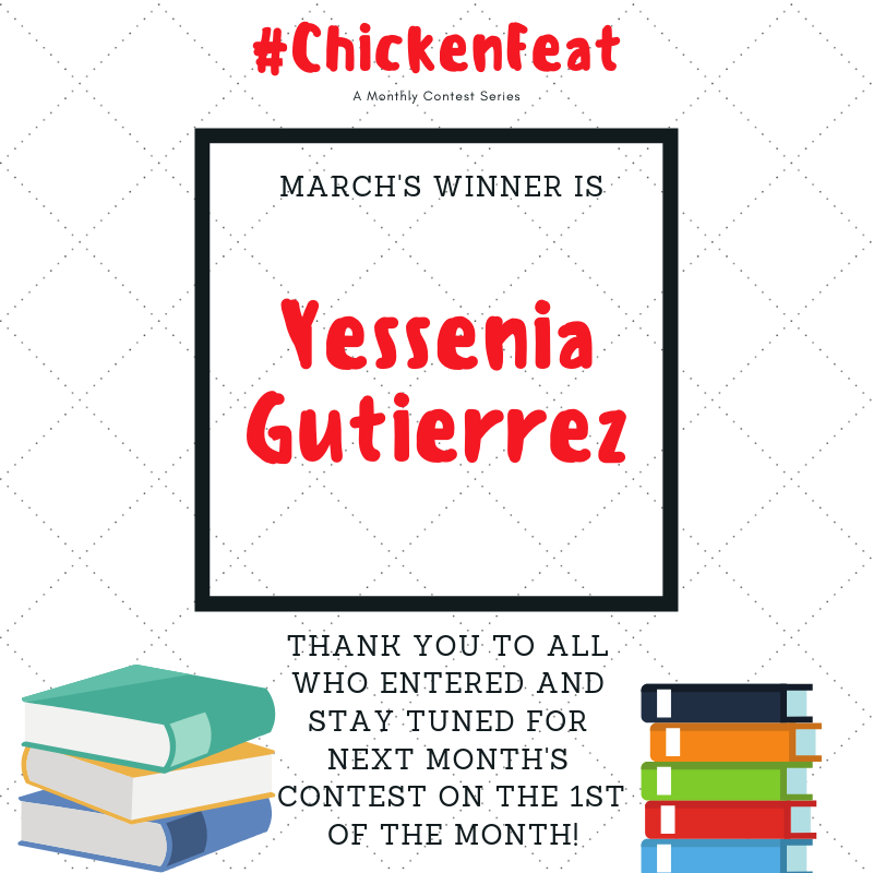RedHenPress's tweet photo. Congratulations to March #ChickenFeat winner, Yessenia Gutierrez @mrskidneyqueen1! Stay tune for our April edition! #RHP #readthen https://t.co/u8RL4c3Ra5