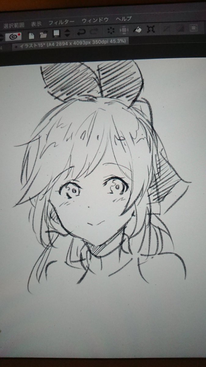 寝る前にiPadで新しい描き方の模索。
見た目には何も変わってないだろうけど… 