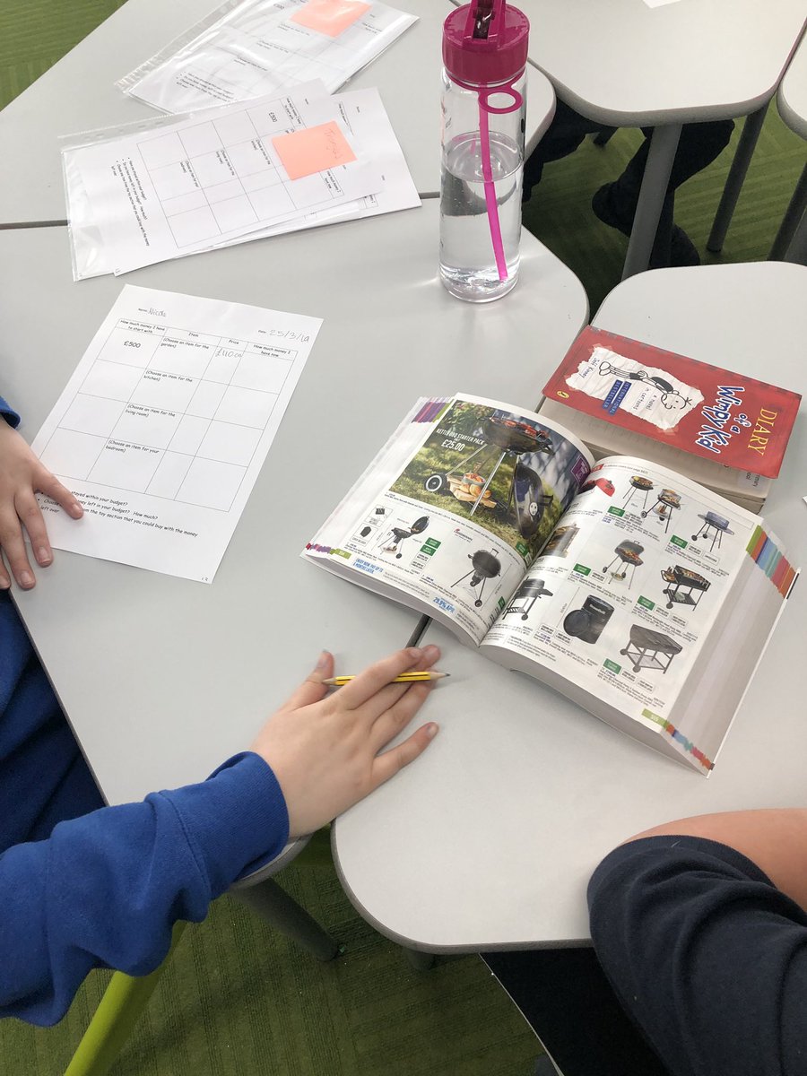 MissPerrett's tweet photo. P7B were using their budgeting skills today. They had to plan a takeaway for a family of 4, budget for a shopping trip to Argos, compare supermarkets for the best deal, plan a party and calculate household budgets @DunsPrimary @MathsScot @MathsoftheDay @BHSDuns_Maths @DYWBorders https://t.co/EIves5q0RQ