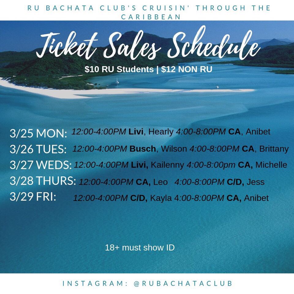 ‼️ NO MEETING TOMORROW, BUT BUY YOUR TICKETS WE WILL BE TABLING AT THE STUDENT CENTERS 😊💃🏻‼️