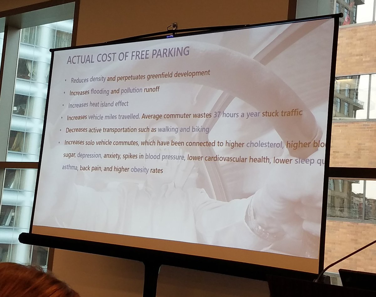 LitwinKate's tweet photo. Learning about how to handle the dreaded "P word"...parking...@MainStreetsConf Free parking is anything BUT free! #NOW19 https://t.co/w9zwgUSFHr