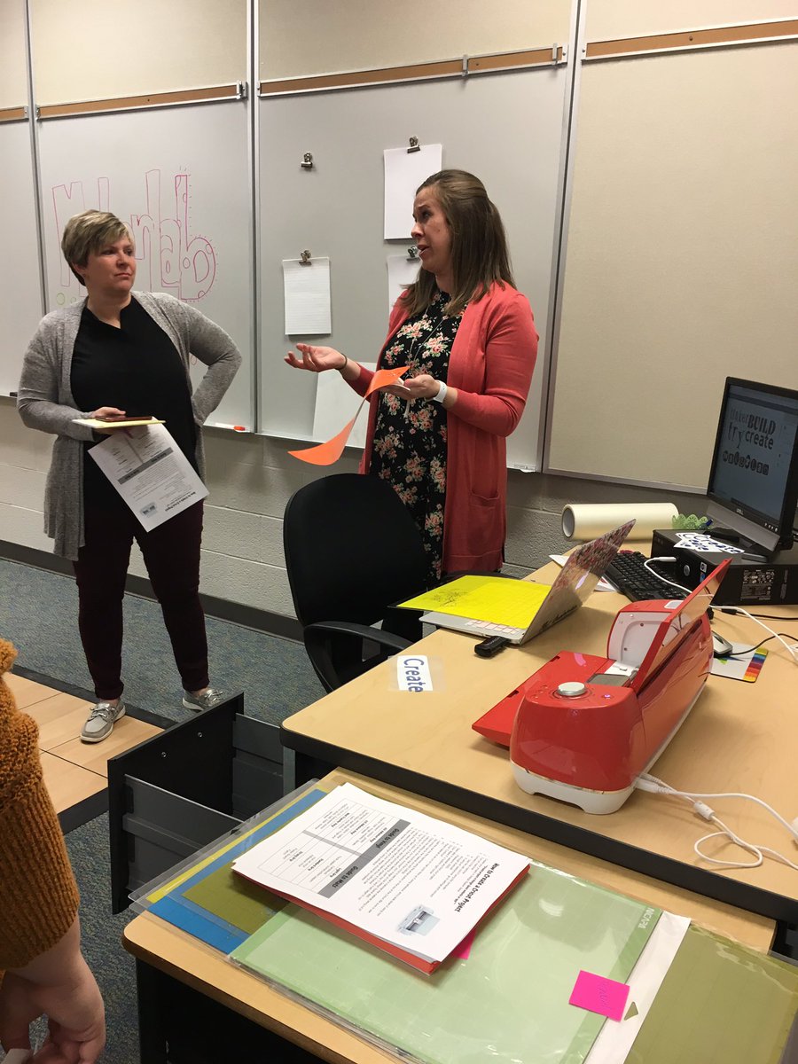 CVISLibrary's tweet image. Teachers exploring MakerLab resources is a great way to start our week here at @CVIS17350 @DoInkTweets #everyonecancreate