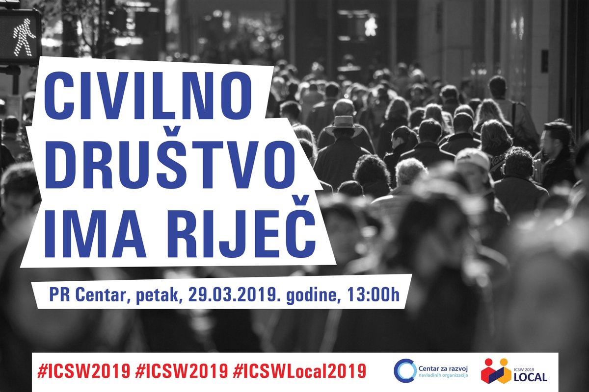 crnvomne's tweet photo. U saradnji sa @CIVICUSalliance, @BCSDN i @gradjanske organizujemo #ICSWLocal2019! Uskoro najavljujemo paneliste/kinje! #ICSW2019 https://t.co/V2edMdR9EL