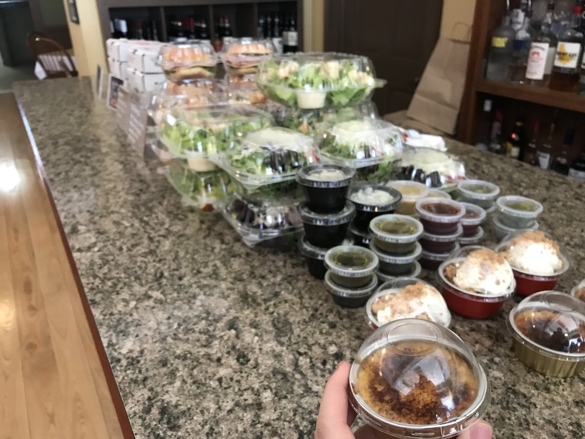 DalSantosRest's tweet image. Trattoria Dal Santo’s “Prendi E Vai” is back for its first full week of providing you delicious options of #realfoodfast 
.
Stop in for some fresh options like a greens or Caesar salad, a pesto torta, or a crème brûlée! We are here Monday-Friday 11am-1pm.