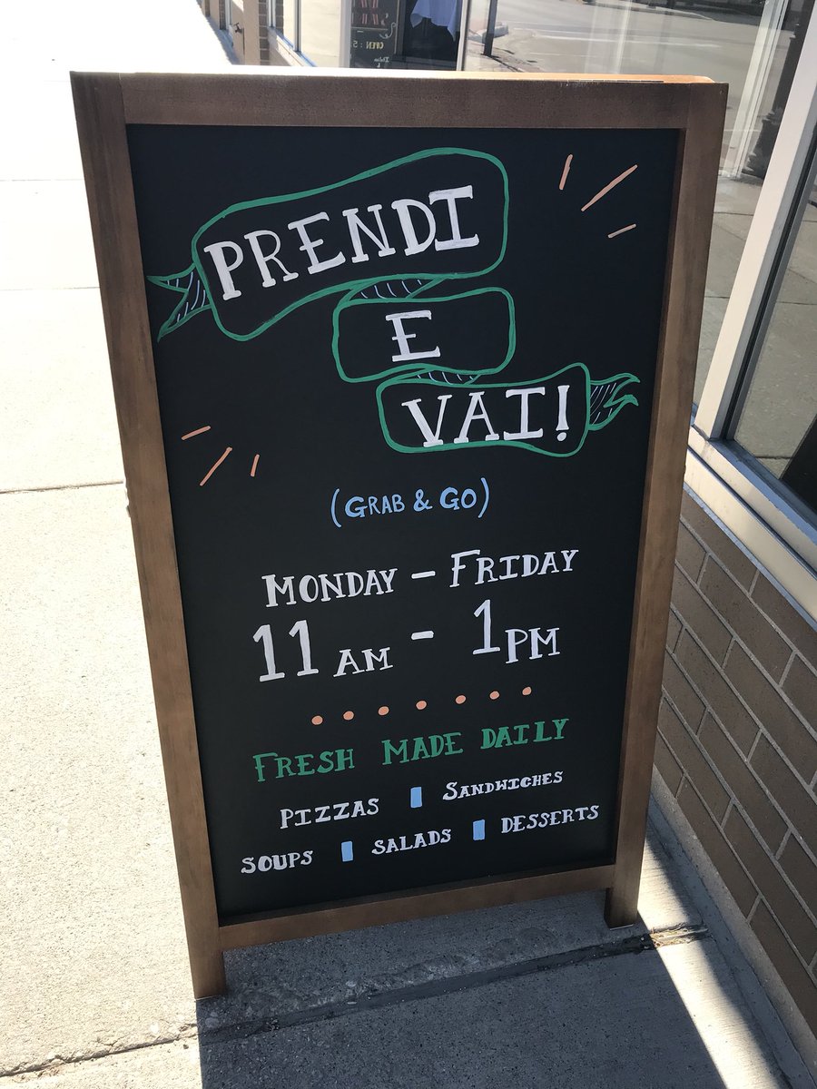 DalSantosRest's tweet image. Trattoria Dal Santo’s “Prendi E Vai” is back for its first full week of providing you delicious options of #realfoodfast 
.
Stop in for some fresh options like a greens or Caesar salad, a pesto torta, or a crème brûlée! We are here Monday-Friday 11am-1pm.