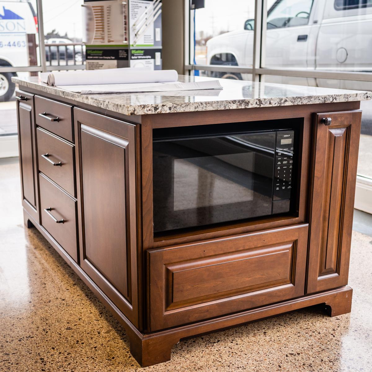 No need for your pots and pans to feel lost at sea, an island can add some extra space for storage and be a focal point in your kitchen!