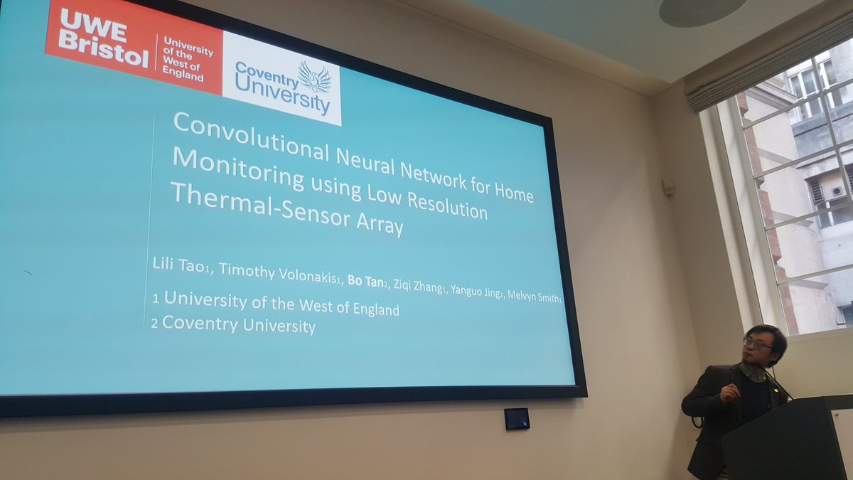 TechAAL's tweet image. Bo Tan speaks about using low resolution thermal sensors for human activity recognition