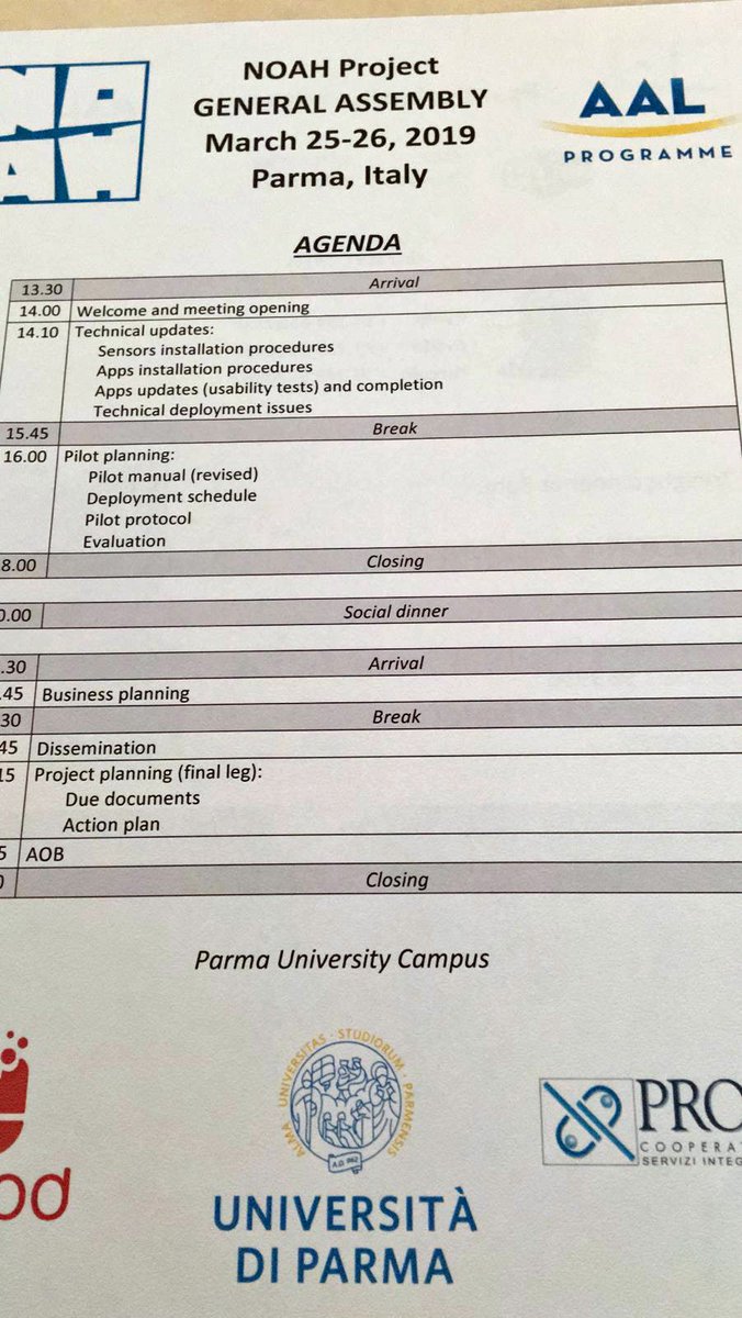 NoahProject_'s tweet photo. We are now in Parma, at the general assembly of Noah Project, facing the pilot planning stage. The jet is already warming up! #NOAHPROJECT https://t.co/7qW6Pm1TcP