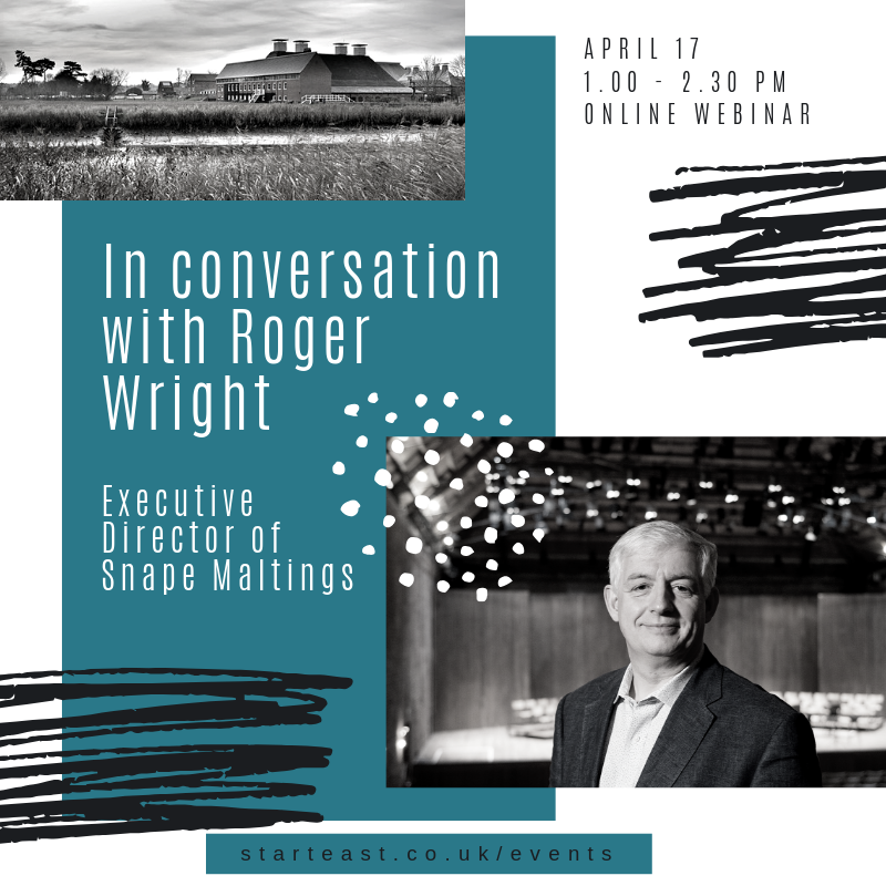 Start_East's tweet photo. Today our #MondayMotivation is the inspirational #RogerWright Chief Executive @snapemaltings, former director @bbcproms & @Start_East steering group member. Roger is hosting a webinar on building partnerships & audiences on 17 April - book your free place https://t.co/pvGN3LtQXa https://t.co/32fLIh6hI3