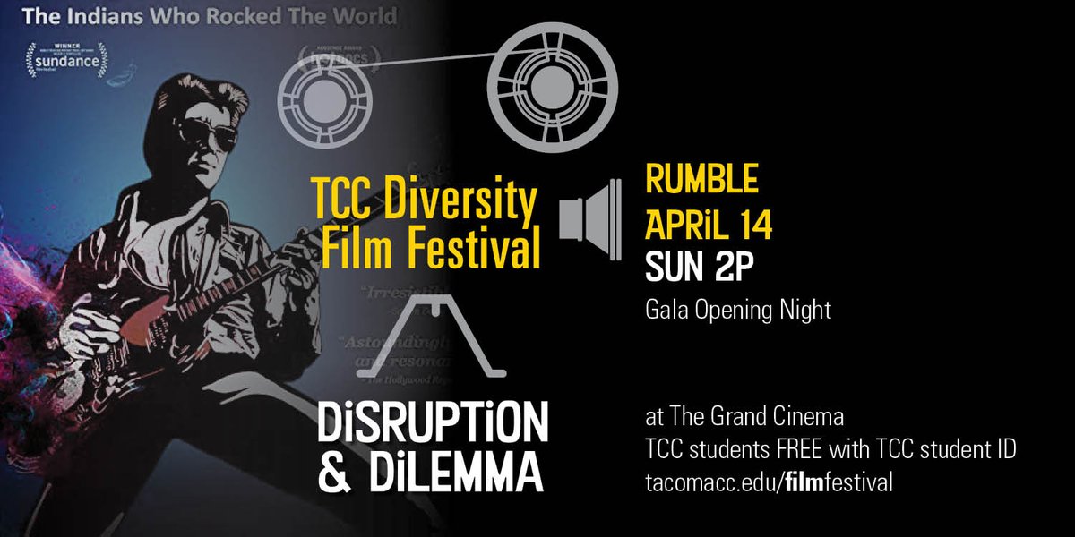 GrandCinema's tweet photo. The 8th Annual @tacomacc Diversity Film Series kicks off on Sunday, April 14 at 2pm with RUMBLE: THE INDIANS WHO ROCKED THE WORLD, a "powerful documentary about the role of Native Americans in contemporary music history." See all in the series: https://t.co/Zc43yfcK9b. https://t.co/zPfVeso8fm