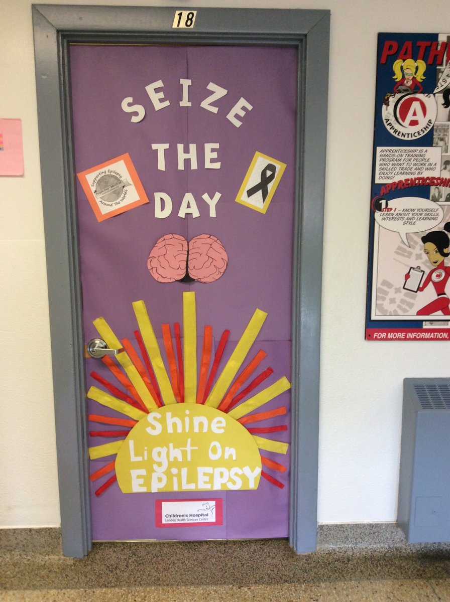 Celebrating epilepsy awareness with Mrs. McCutcheon room 18. #thepurpledoor2019