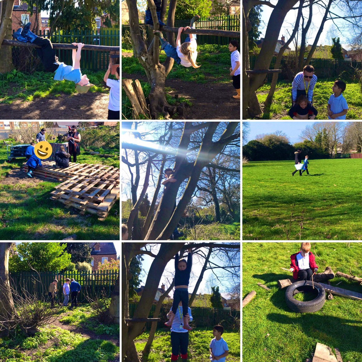 All_SaintsCofE's tweet photo. 🌳The Woodland Room, Footsteps & The Hub have been busy at Forest School! We built a sofa made out of pallets, used the tools safely, made some drums, climbed the trees and had wheel barrow races!🌳
#ForestSchool #LearningOutdoors #SelfRisk #ChildLeadLearning #SofaBuilding https://t.co/iTOXg1J80T