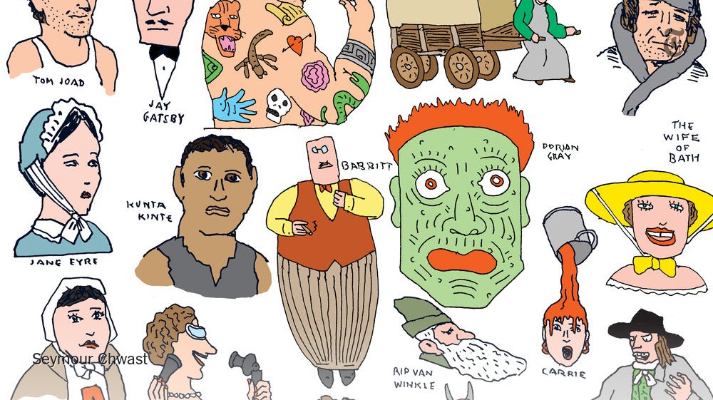 Legendary graphic designer Seymour Chwast drew some of his favorite protagonists  nyti.ms/2FtqpCq