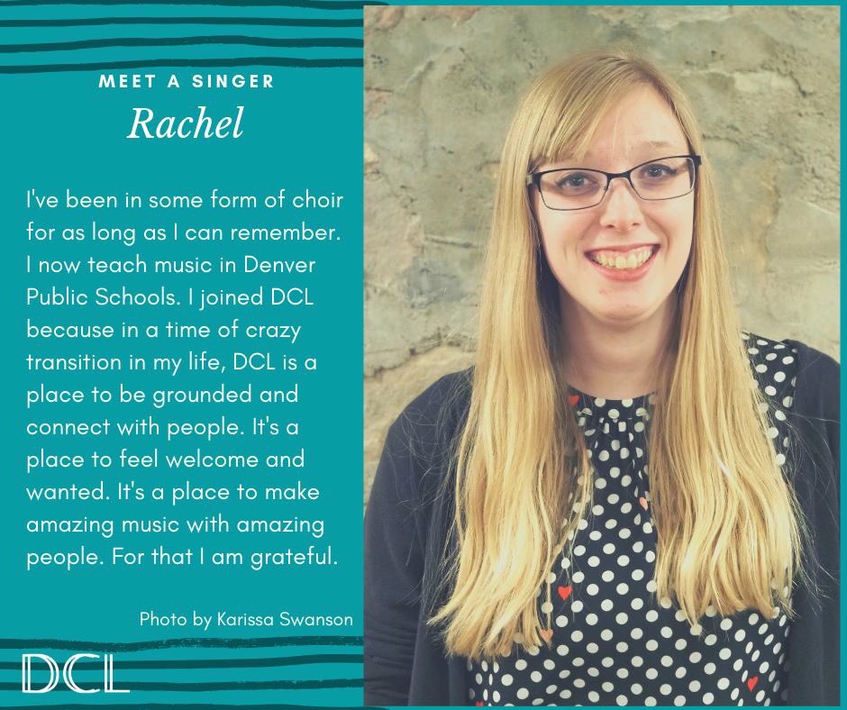 Meet Rachel - she sings in the alto section! If you want to sing with Rachel and lots of other fun people, sign up for our next cycle. Rehearsals start 4/1 at <a href="/MileHighSpirits/">Mile High Spirits</a>.

Registration closes Friday - register today at denverchoirleague.org/sing

#denverchoir #denversings