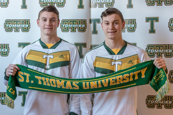 Our <a href="/STUSoccer/">TommiesSoccer</a> men's team have a <a href="/HotchkissHF/">Hotchkiss HF</a> New Recruit Announcement!!
Adam and Zach Evelyn will be joining the Tommies for the 2019-20 season! The identical twins come to the Tommies from Kings-Edgehill. Welcome to the family💚💛

gotommies.ca/sports/msoc/20…
