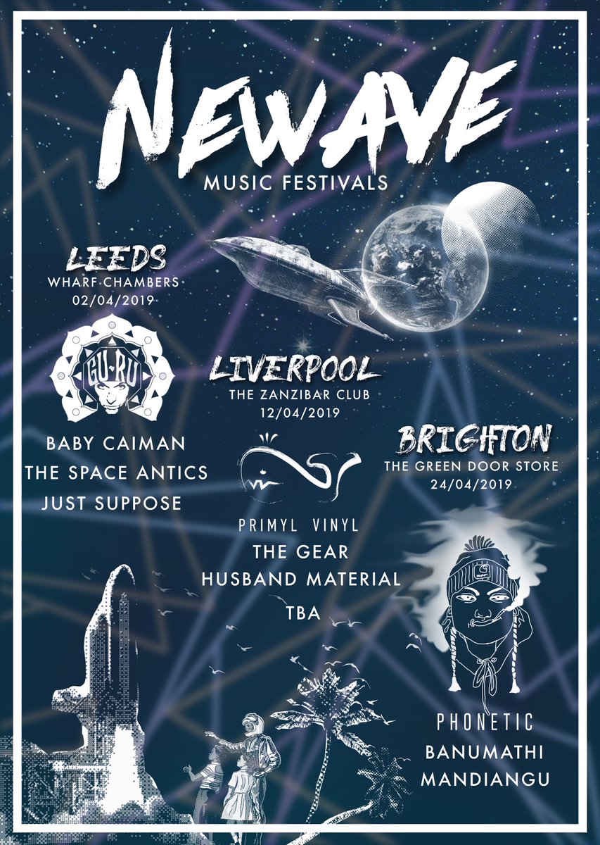 thespaceantics's tweet photo. We’re very excited to announce that we will be playing with @gurumusik @justsupposeband and Baby Caiman at this year’s Newave 2019 Festival on April 2nd! Hope to see some of you there, it’s gonna be a good one 😉 @newaveofficial   #leeds #newmusic #neosoul https://t.co/9A5zz1old9