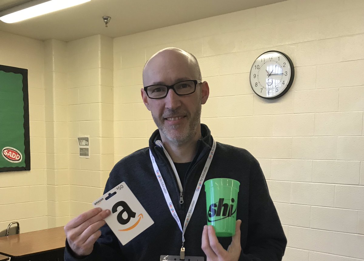 Congratulations, Mr. Strain, winner of the $50 Amazon gift card donated by <a href="/Blackboard/">Blackboard</a> #esasd_sit #sit_2019