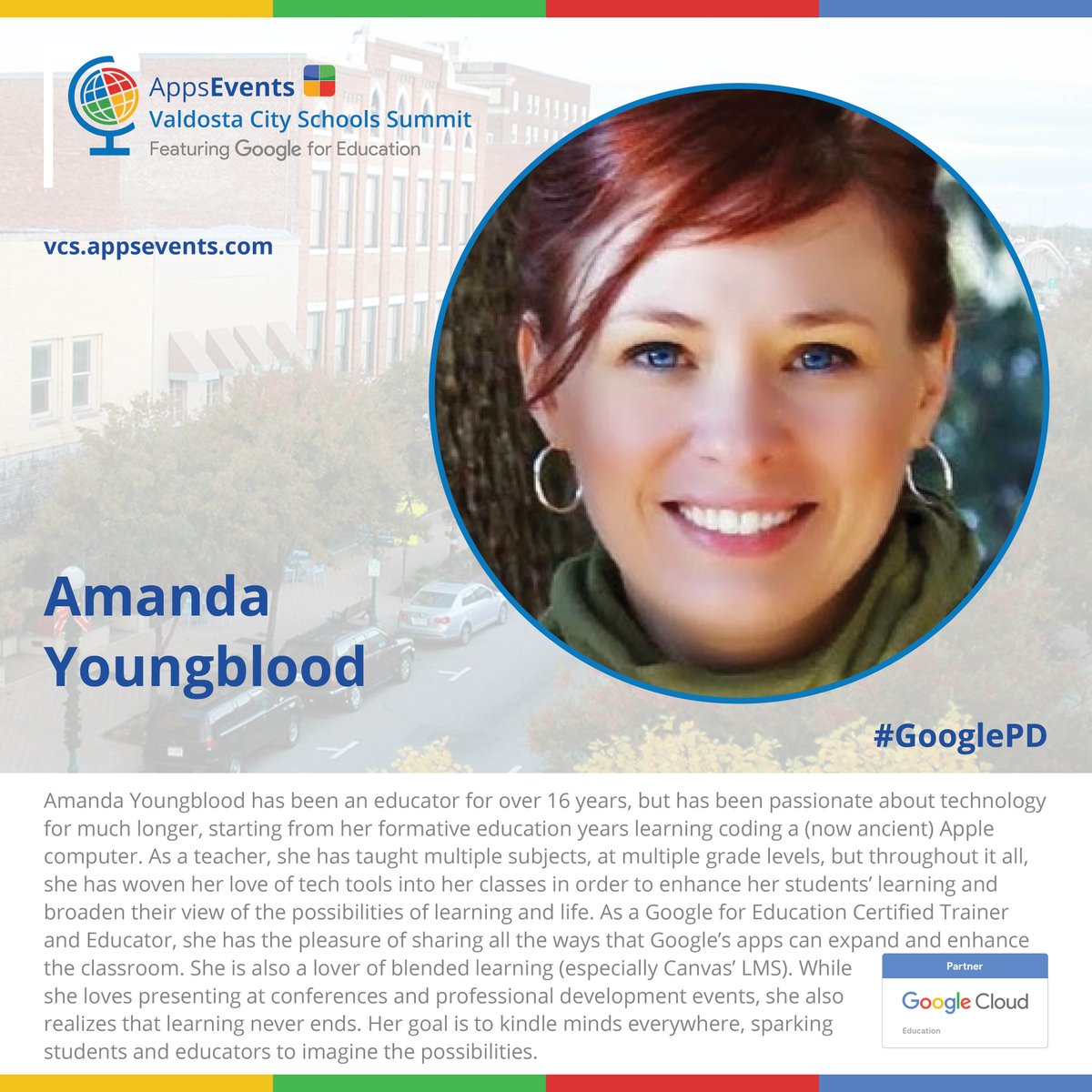 I'm super excited to be a part of the Valdosta City Schools Summit featuring <a href="/GoogleForEdu/">Google for Education</a> Thanks @AppsEvents1 for inviting me! I love getting to share awesome #GooglePD with everyone!