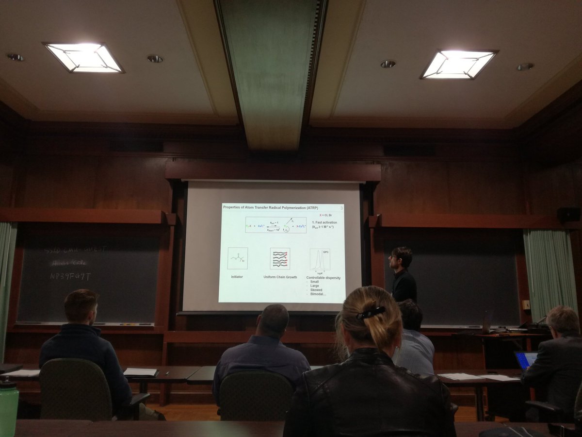 FrancescaLoran2's tweet photo. @marc_o_fantin is now presenting what we call ATRP 101, a brief lesson on ATRP mechanism, advantages and troubleshooting. @MatyPolymerLab #CRPSpring2019 #ATRP #polymers https://t.co/dEgvaNIvMN