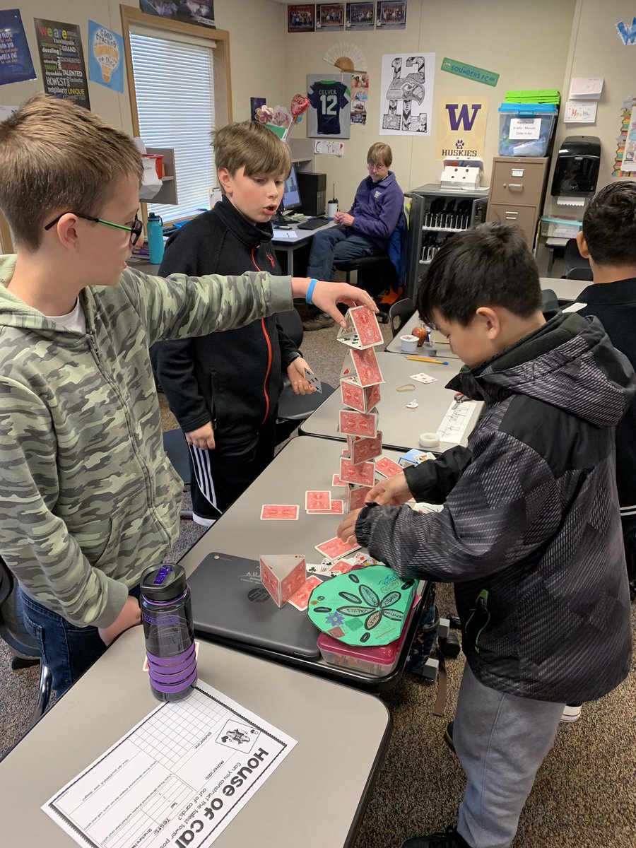 mrscelver's tweet photo. STEM Fun! “House of Cards” #STEM #Teamwork https://t.co/6ZP74DLPhn