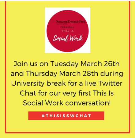 SD_SocialWorker's tweet photo. For #socialworkmonth on TUESDAY March 26 from 12pm-1pmPST - let's talk about all things #socialwork I am partnering up with some amazing @uscsocialwork students for a FIRST #thisisSWchat @CSocialWorkEd @LWVeit @LauraCardinal13 @kljdoyle https://t.co/8AFimw8ZJ2