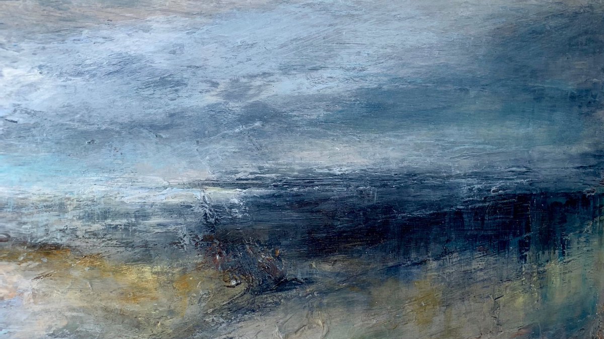emma_whitelock's tweet photo. Section of ‘Sea Echoes’. On the studio wall ready for @YorkOpenStudios in less than two weeks. #thebluebluesea https://t.co/dVgA4NYrRq