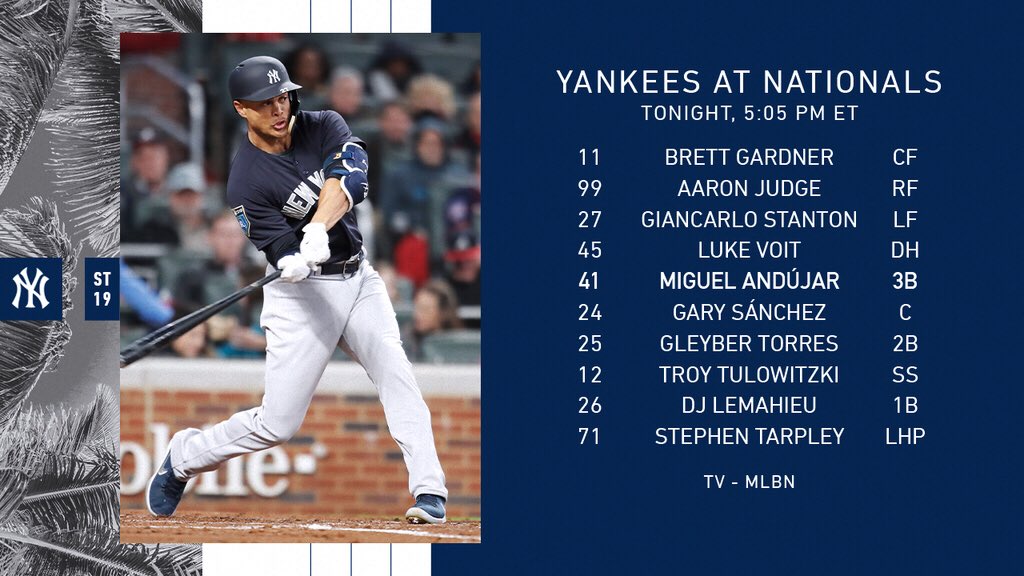 NFT Baseball Season cometh Yankees vs. Nats 190325 ed. Big Blue