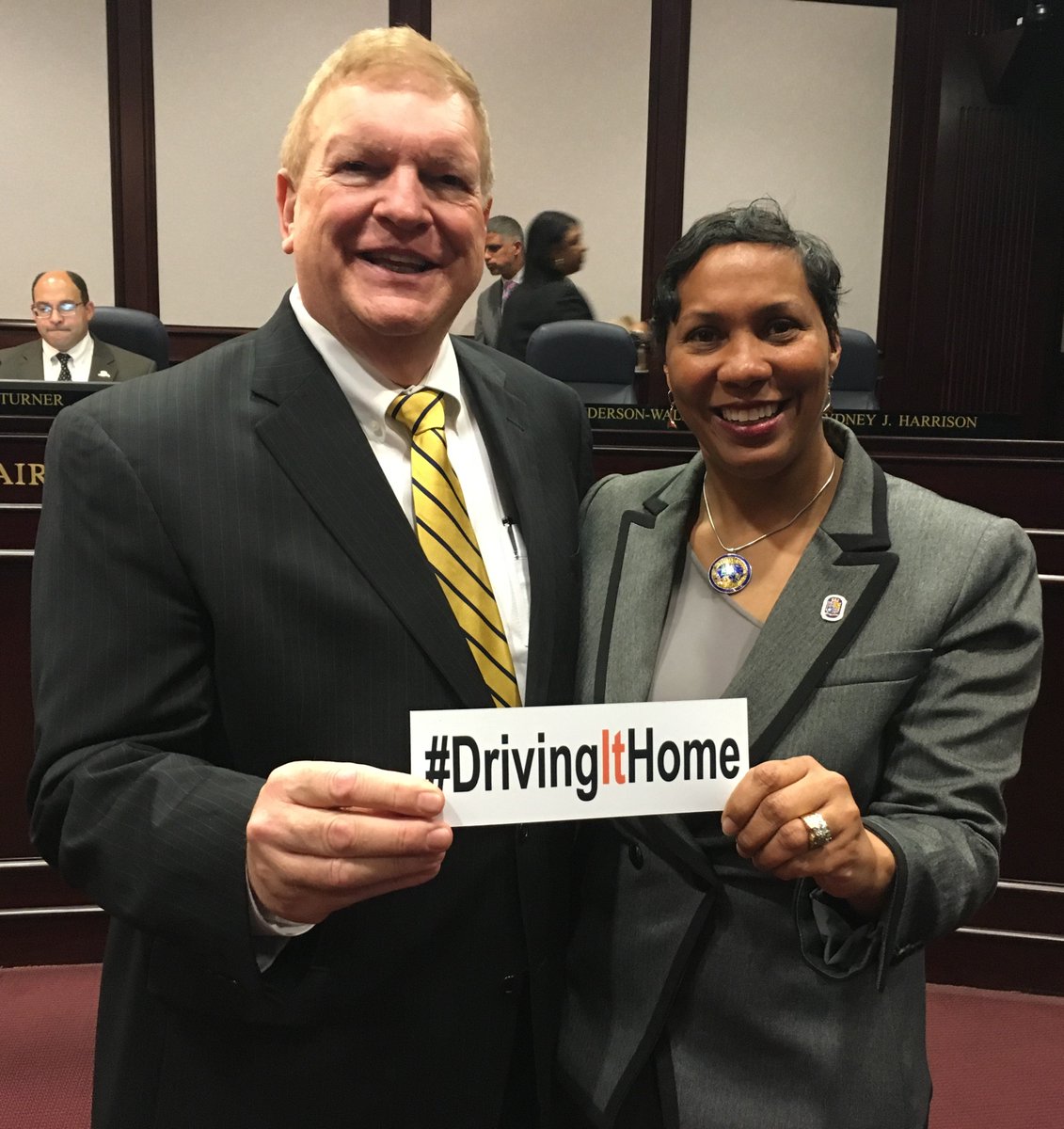 MDOT Secretary Pete K. Rahn and Prince George’s County Council member Monique Anderson-Walker promote the county’s safe driving initiative. #DrivingItHome #MDOTsafety #MDOTcares
