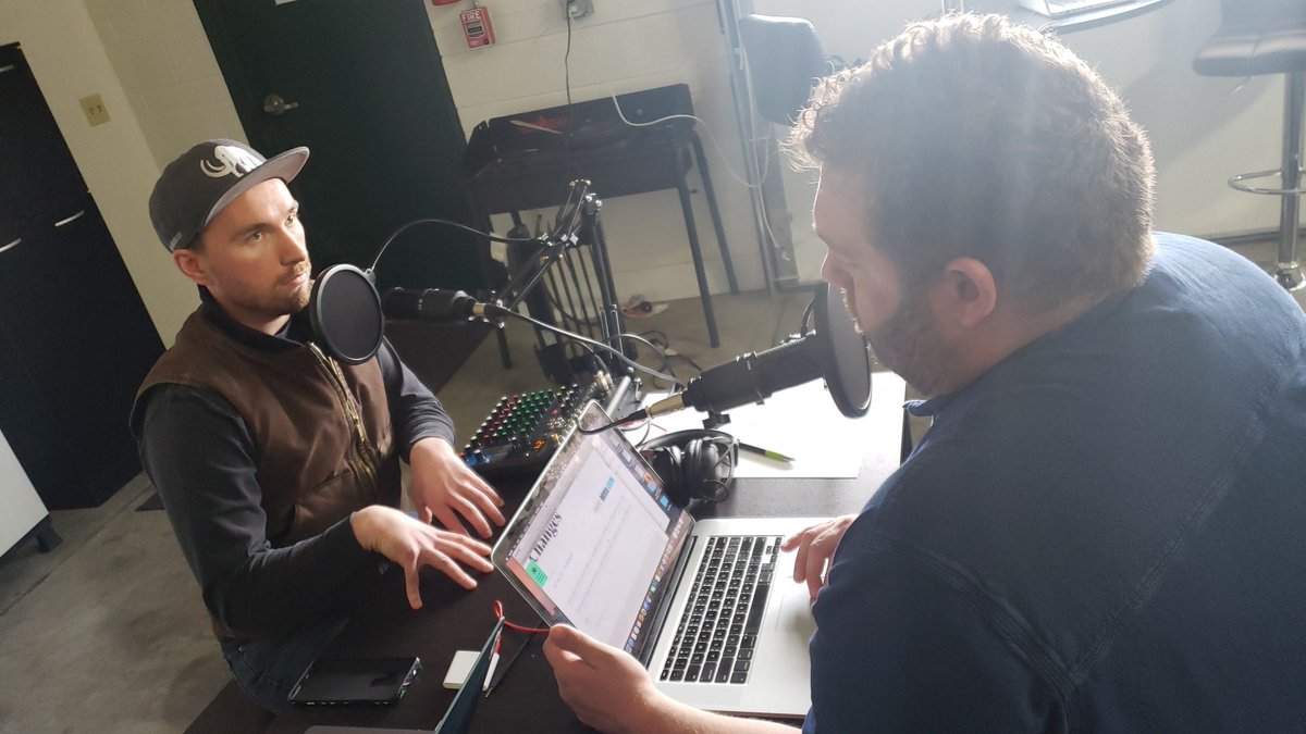 allthingshempmt's tweet photo. Our usual recording space is unavailable today but we're making it work! #podcasting #DIY https://t.co/1JextHU1oc