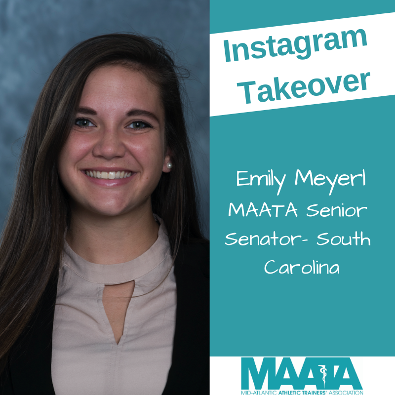 D3_MAATA's tweet photo. Tomorrow Emily Meyerl (@emily_meyerl13 ), our MAATA Senior Senator from @SCATCs , will be taking over our Instagram account. Follow along with her at d3athletictrainers on Instagram. #ATsAreHealthcare #NATM2019 #NATMD3 https://t.co/iatAkZ4cbO