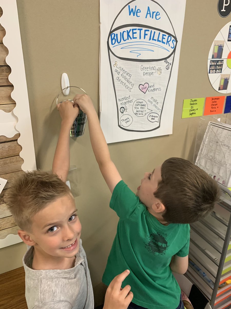 We love being bucketfillers! Today we earned our first class reward by filling our class bucket all the way up... an ice cream party! #cecheetahs #kindergartenrocks