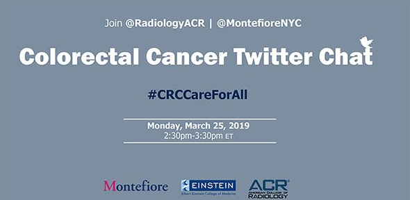 RTAnswers_org's tweet photo. Excited to be joining @MontefioreNYC's Twitter Chat on Colorectal Cancer today at 2:30pm! #CRCCareForAll @EinsteinMed @RadiologyACR https://t.co/1gM9U8ty16