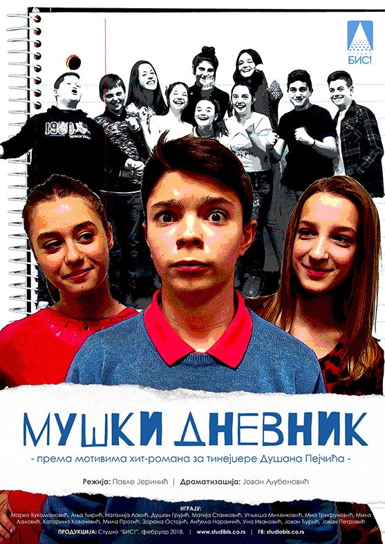 ПЕТАК, 29.03. У 20
"МУШКИ ДНЕВНИК" - ПРЕДСТАВА 
Игра: омладински глумачки ансамбл Студија „БИС!"
Цена карте: 350,00 дин.