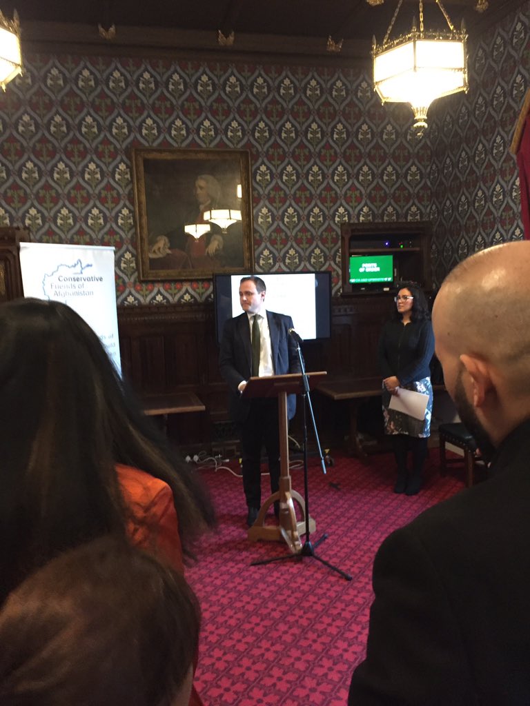 arbrown_town's tweet photo. Huge honour to have attended launch of @CFofAfghanistan this evening. Great speeches from its founder @NasimiShabnam, Sir Michael Fallon, @TomTugendhat &amp; Shabnam's father. The UK &amp; Afghan's ties are deep, as are shared values between @Conservatives &amp; Anglo-Afghan Community. https://t.co/X56nfT9FcK