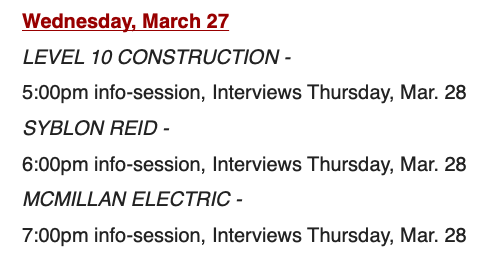 Company Recruiting Week 6!! Spots are still available, stop by today with your resume to sign up! Resume paper available in Langdon 101! *ONLY 3 WEEKS REMAINING FOR RECRUITING*