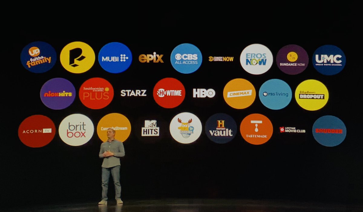 DrAndyStarkey's tweet photo. So #Apple TV+ is more of a @PrimeVideo than a @netflix given you can pay for additional channels (a good platform for the smaller streaming services).
They obviously have the #AppleCash to compete against both. #AppleEvent 🍎📺➕ https://t.co/gNyQNh2kvQ