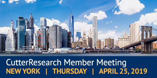 CutterAssociate's tweet image. Just 1 month to go until our first #CutterResearch Meeting of 2019. Be sure to register your spot. On the agenda: #Asset #Allocation Solutions, #ManagedData Services, Managing #Benchmark and #Index Data, Attracting and Retaining Tech Talent. ow.ly/2RvV30obr7D