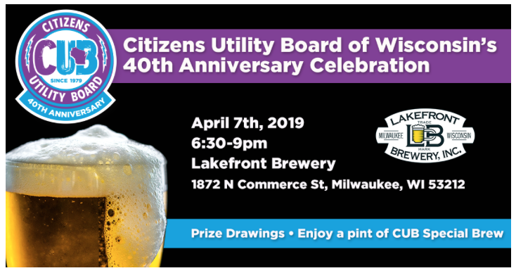 CUBWI's tweet photo. Buy your tickets today! Join us at Lakefront Brewery in Milwaukee on April 7th to celebrate the 40th Anniversary of CUB! Purchase tickets by 3/28 to guarantee your spot. Click the link for details! https://t.co/rhoORMXlrQ https://t.co/mjCjAqZdVe