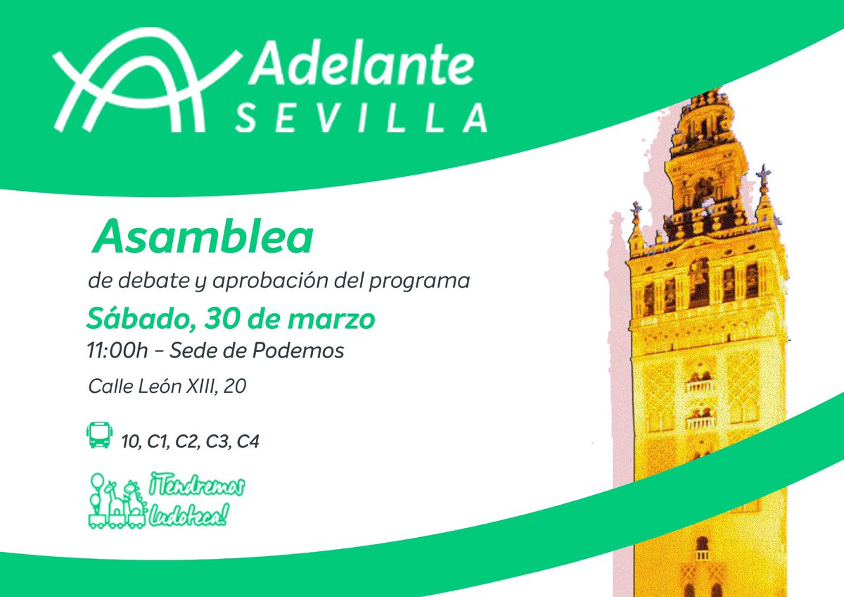 altersevilla's tweet photo. Después de un arduo trabajo distrito a distrito, con asociaciones, y la ciudadanía en general, hemos #ImaginadoSevilla por y para su gente. Es hora de debatir aún más, y aprobar el #ProgramaDelCambio.
¡Os esperamos a todos/as!
👇🏽 https://t.co/XgpS02H2SU