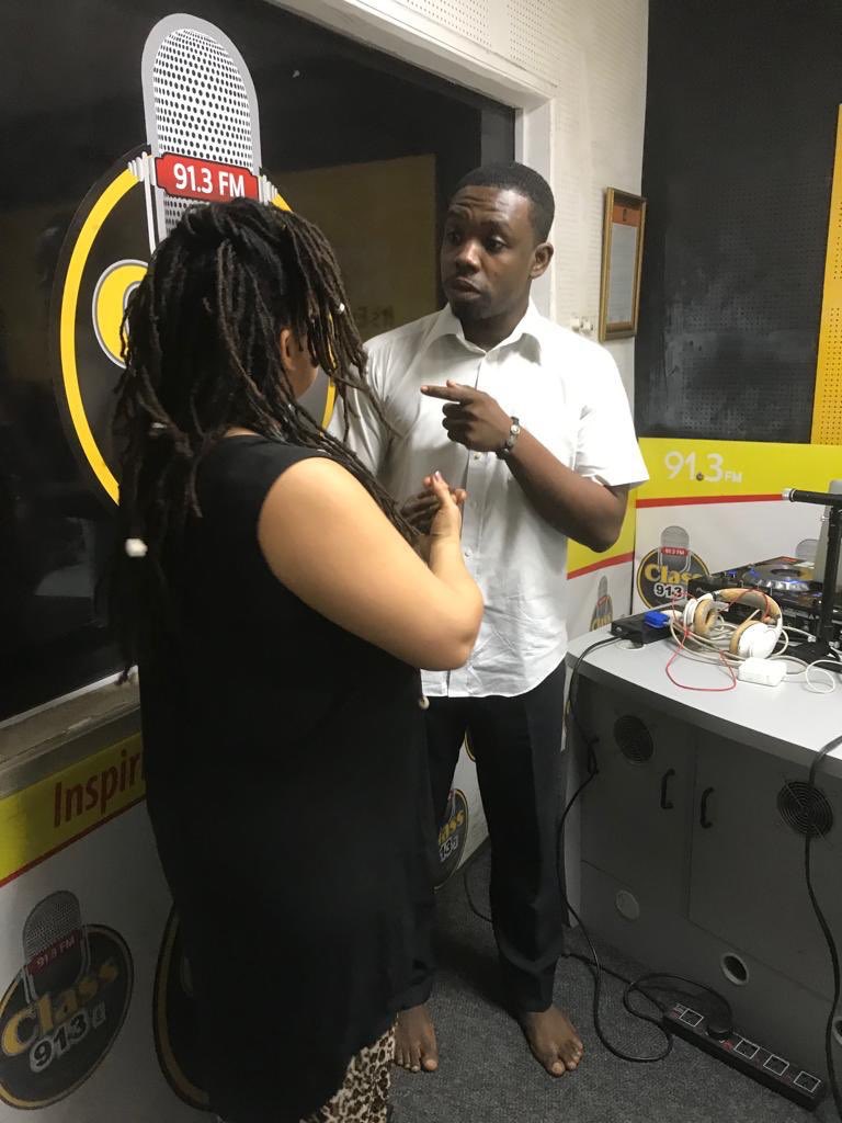 TICGhana's tweet photo. #YoChale ! @senadagadu made a stop at @Class913fm earlier today where she was hosted by @MrBenjamine on the #ClassDrive ! https://t.co/pCwiKuQPyB