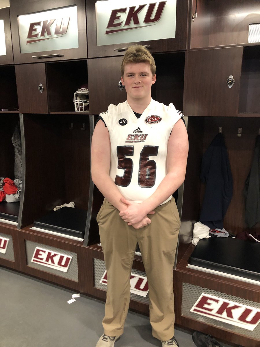 56seancarpenter's tweet photo. I wanted to thank @CoachElderEKU @CoachHope58 @CoachParrilli @CoachGravelEKU for a great visit to see a great program @EKUFootball https://t.co/DYZWga5HTD